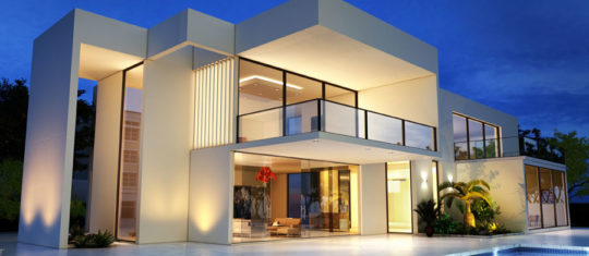 Maison avec un toit-terrasse